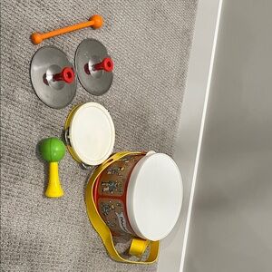 Fisher-Price vintage Musical Drum Set - Red, Yellow, Green